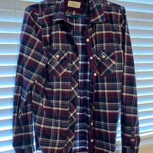 Purple hued flannel button down shirt